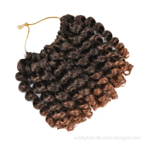 Synthetic Hair Hair Extensions Pre-Looped Jumpy Wand Curl  Crochet Braid Hair Synthetic Twist